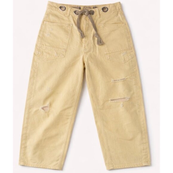 Free People We The Free Moxie Low Slung Barrel Jeans Lemon Icing Wash 29 New - Picture 9 of 16